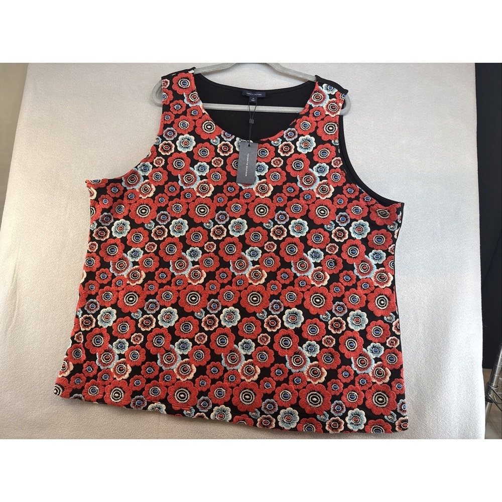 Tommy Hilfiger Women Top Plus Size 3X, Floral Print, Sleeveless, Casual, Workwea